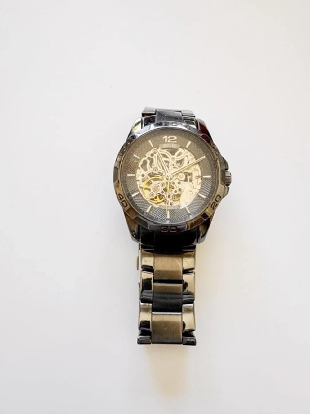 Relic Men’s Automatic Skeleton Watch Stainless Steel 50M WR Runs 42mm